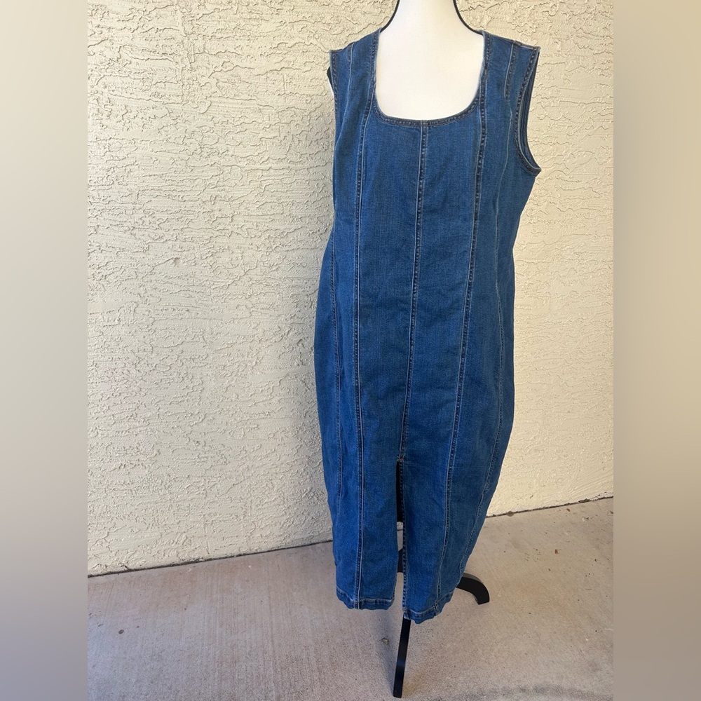 Sofia By Sofia Vergara Blue Denim Midi Dress - image 2